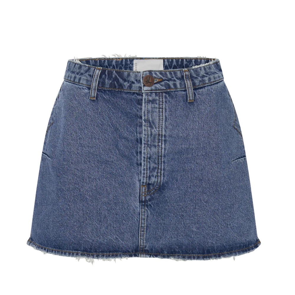 NWT One Teaspoon ROSEWOOD VANGUARD MID RISE RELAXED DENIM MINI SKIRT size 32